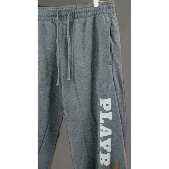 Playboy PacSun Joggers S Gray Logo Sweatpants Y2K Streetwear Unisex EUC - Picture 3 of 8